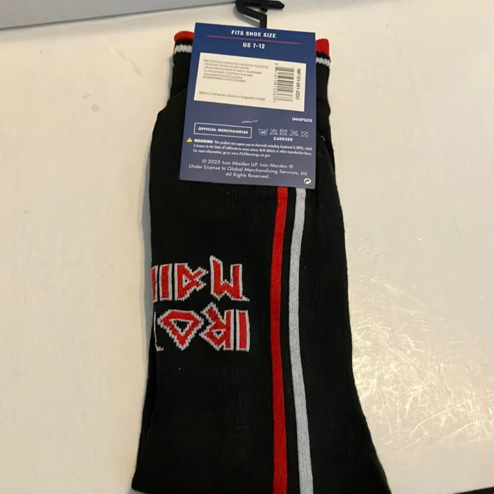 Iron Maiden Black and Red Casual‎ Crew Socks